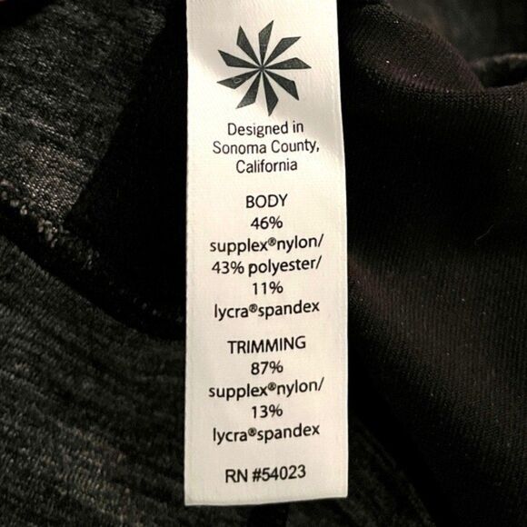 Athleta Revelation Tight Leggings Gray Black Colorblock Yoga Pants Women’s Large - Picture 6 of 6